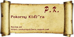 Pokorny Klára névjegykártya