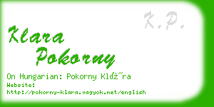 klara pokorny business card